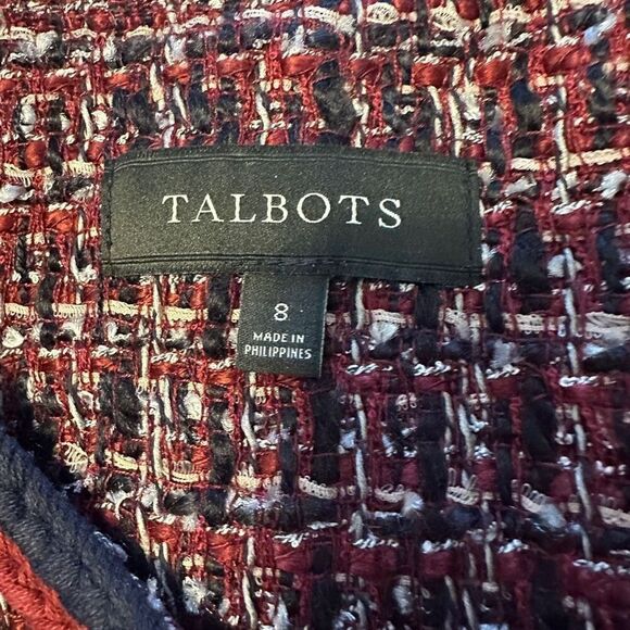 Stunning Talbots red and navy tweed skirt suit - Picture 10 of 11